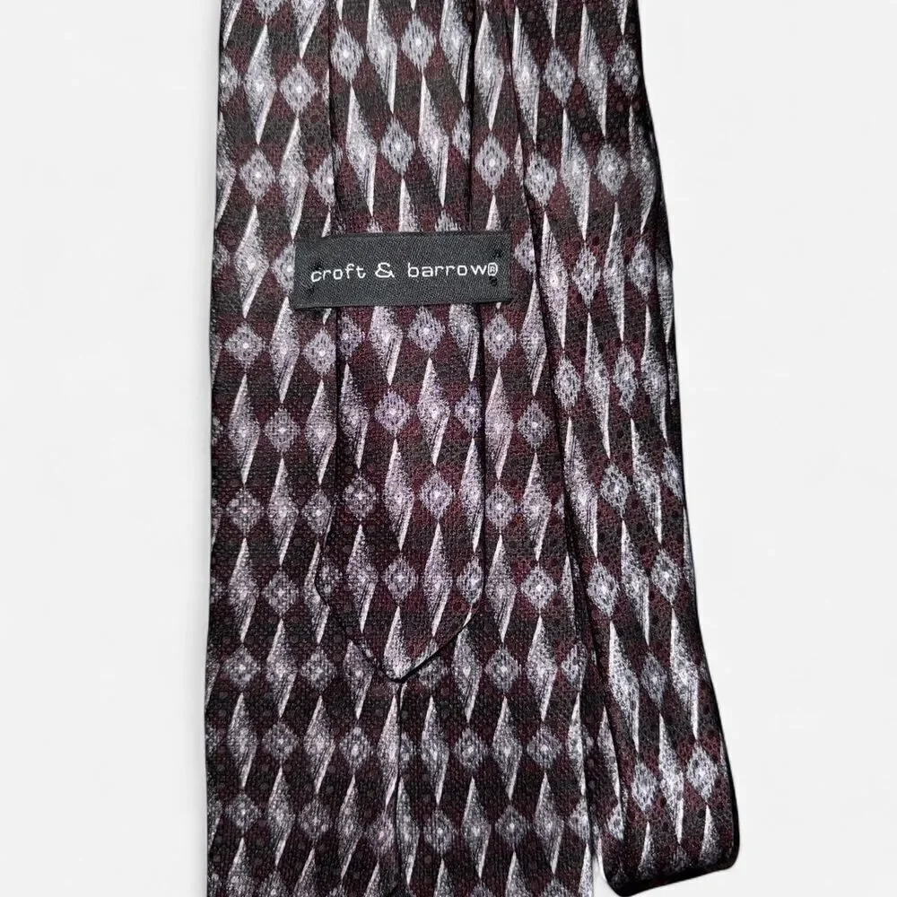 Purple and Black Vintage Geometric Neck Tie